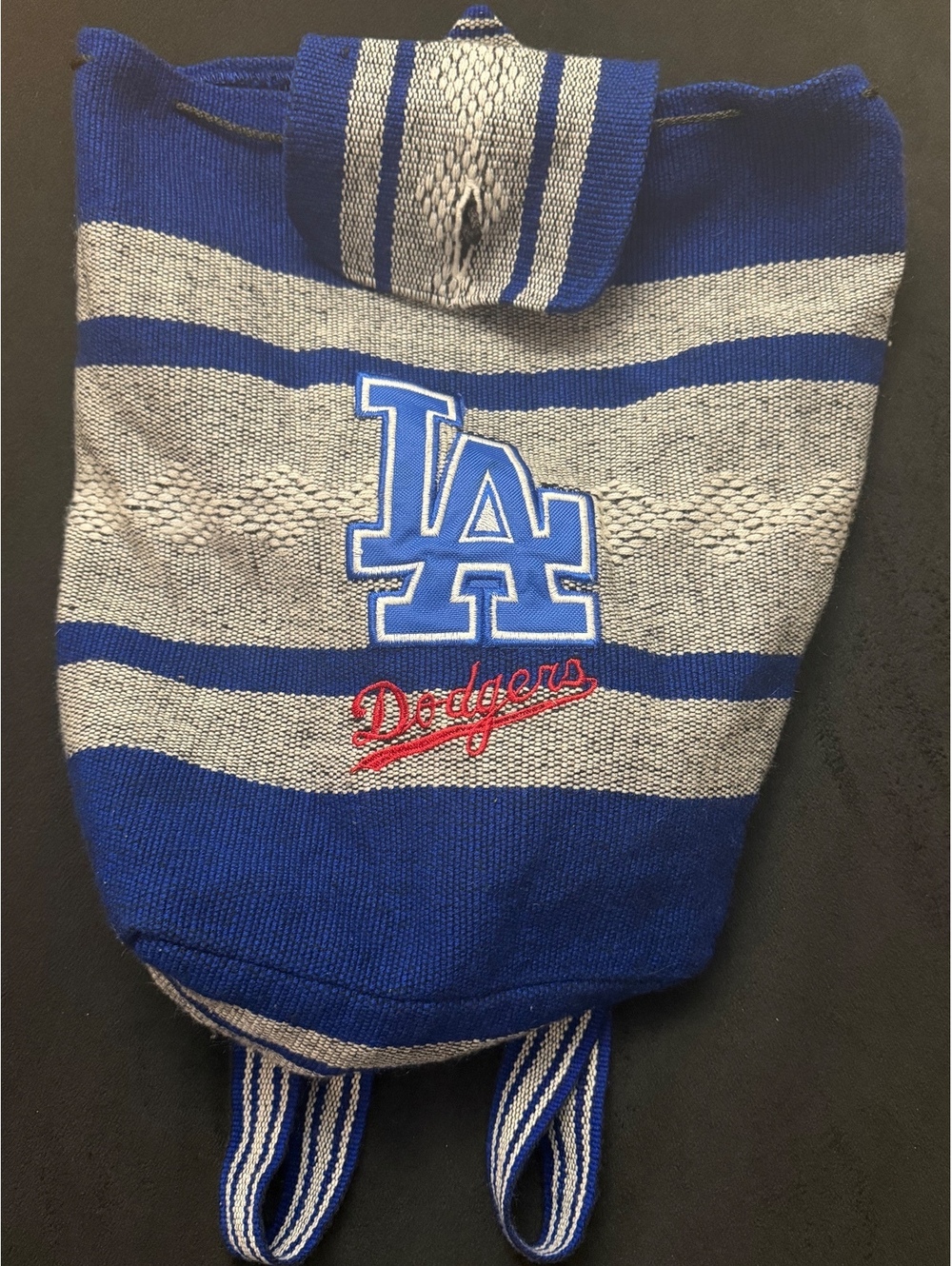 MLB Los Angeles Dodgers Knit Backpack Blue and Gray